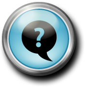 button with dialogue bubble and a question mark in the center